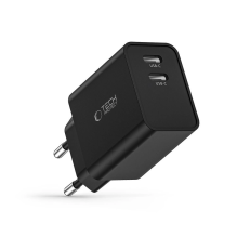 Tech-Protect C35W įkroviklis 2x USB-C PD 35W - juodas