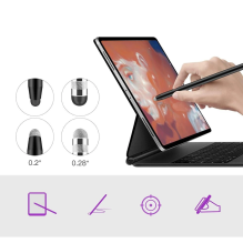 Tech-Protect USP100 4-TIP Touch Stylus pasyvus rašiklis – žalia-geltona