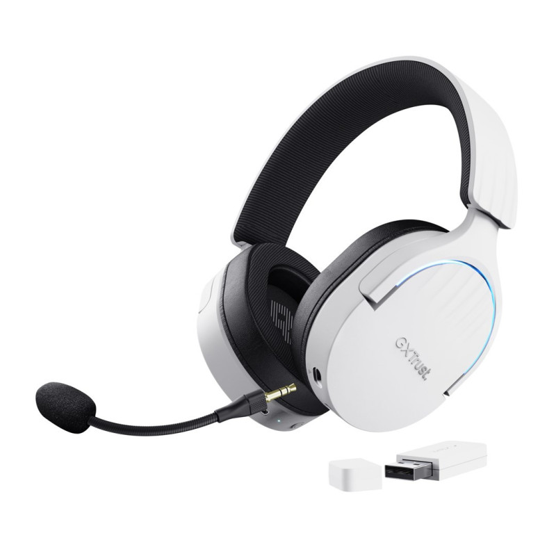 Trust GXT 491W FAYZO Headset Wired &amp; Wireless Head-band Gaming USB Type-C Bluetooth Black, White