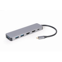 USB Adapteris - Gembird A-CM-COMBO3-03 USB Tipo C 3 Viename Adapteris (Hub + HDMI + PD)