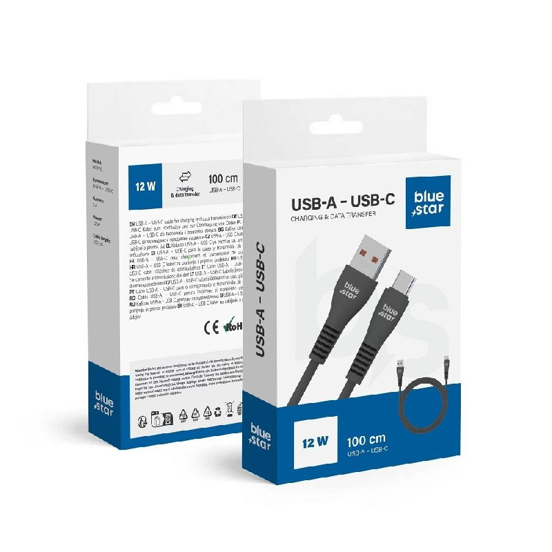 USB cable Blue Star (DC99C) type-C (12W 2A) 1m black