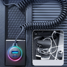  RETURNED ITEM Joyroom 3 in 1 fast car charger with USB Type C cable 1.6m 60W black (JR-CL07)