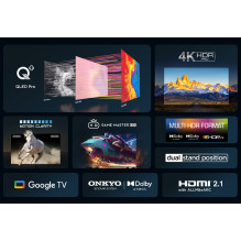 TCL C65 Serie C6 Smart TV QLED 4K 75' 75C655, garso Onkyo su žemųjų dažnių garsiakalbiu, Dolby Vision – Atmos, Google TV