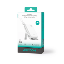 Powerbank Joyroom JR-L008 Plus Cutie Series 22.5W 20000mAh with stand + USB-A - USB-C cable - white