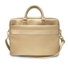 Guess Saffiano Script 16&quot; Laptop Bag - Gold