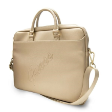 Guess Saffiano Script 16&quot; Laptop Bag - Gold