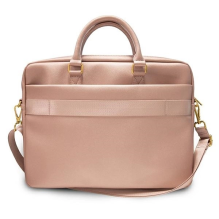 Guess Saffiano Script 16&quot; Laptop Bag - Pink