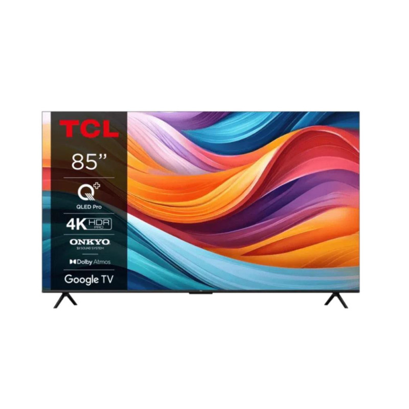 TV Set, TCL, 85&quot;, 4K / Smart, QLED, 3840x2160, Wireless LAN, Bluetooth, Google TV, Grey, 85T7B