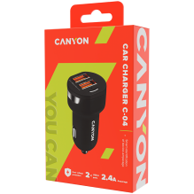 CANYON car charger C-04 2.4A / 2USB-A Black