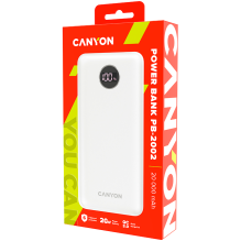 CANYON power bank PB-2002 LED 20000 mAh PD 20W QC 3.0 White