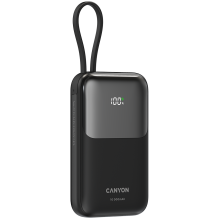 CANYON power bank OnPower 101 built-in cable 10000 mAh PD22.5W Black