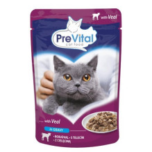 PREVITAL Veal in gravy - wet cat food - 100g