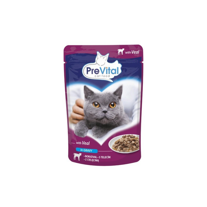 PREVITAL Veal in gravy - wet cat food - 100g