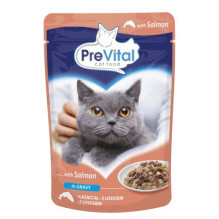 PREVITAL Salmon in gravy - wet cat food - 100g