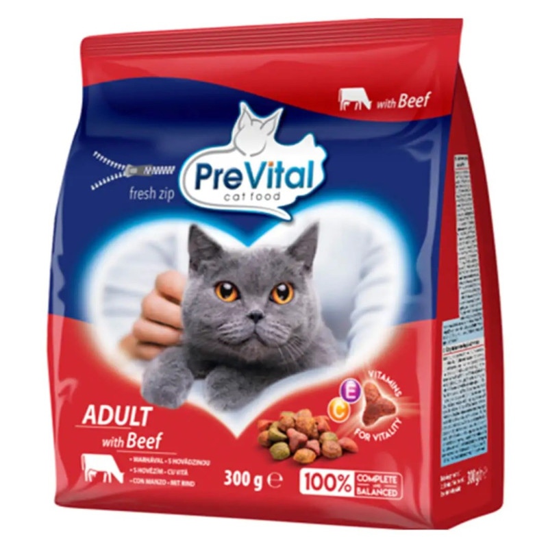 PREVITAL Adult Beef - dry cat food - 300g