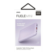 Powerbank Uniq Fuele mini 8000mAh USB-C 18W PD Fast charge - lavender