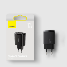 Baseus Compact charger 3x USB 17W black (CCXJ020101)