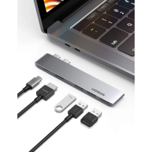 HUB Ugreen 60559 2x USB-C / USB-C PD (Thunderbolt 3, 100W, 4K 60 Hz, 10 Gbps) / HDMI 4K 30 Hz / 3x USB 3.0 for MacBook P