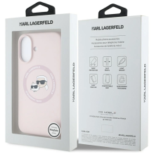 Karl Lagerfeld Silicone Double Heads And Circle MagSafe Case for iPhone 16 Pink