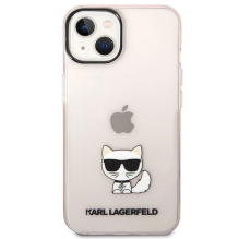 Karl Lagerfeld Transparent Choupette Body Case for iPhone 14 Plus / 15 Plus 6.7&quot; - Pink