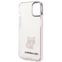 Karl Lagerfeld Transparent Choupette Body Case for iPhone 14 Plus / 15 Plus 6.7&quot; - Pink