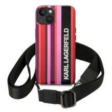 Karl Lagerfeld Color Stripes Strap Case for iPhone 14 Plus / 15 Plus 6.7&quot; - Pink