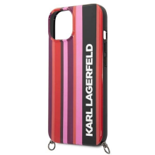 Karl Lagerfeld Color Stripes Strap Case for iPhone 14 Plus / 15 Plus 6.7&quot; - Pink