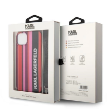 Karl Lagerfeld Color Stripes Strap Case for iPhone 14 Plus / 15 Plus 6.7&quot; - Pink