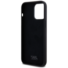 Karl Lagerfeld Silicone Metal Script Logo Case for iPhone 14 Pro Max Black