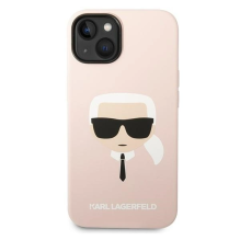 Karl Lagerfeld Silicone Karl`s Head Case for iPhone 14 / 15 / 13 6.1&quot; - pink