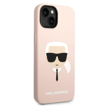 Karl Lagerfeld Silicone Karl`s Head Case for iPhone 14 / 15 / 13 6.1&quot; - pink