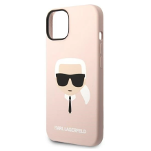 Karl Lagerfeld Silicone Karl`s Head Case for iPhone 14 / 15 / 13 6.1&quot; - pink