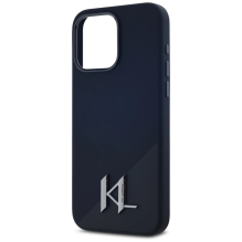 Karl Lagerfeld Silicone Shadow Metal Initial MagSafe Case for iPhone 15 Pro Black