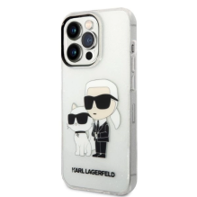 Karl Lagerfeld Glitter Karl&amp;Choupette Case for iPhone 14 Pro Max 6.7&quot; - Transparent