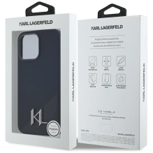 Karl Lagerfeld Silicone Shadow Metal Initial MagSafe Case for iPhone 15 Pro Black