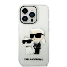 Karl Lagerfeld Glitter Karl&amp;Choupette Case for iPhone 14 Pro Max 6.7&quot; - Transparent