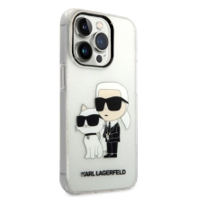 Karl Lagerfeld Glitter Karl&amp;Choupette Case for iPhone 14 Pro Max 6.7&quot; - Transparent