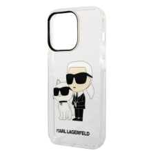 Karl Lagerfeld Glitter Karl&amp;Choupette Case for iPhone 14 Pro Max 6.7&quot; - Transparent