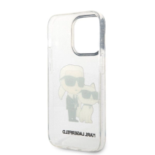 Karl Lagerfeld Glitter Karl&amp;Choupette Case for iPhone 14 Pro Max 6.7&quot; - Transparent