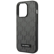 Karl Lagerfeld Saffiano Mono Metal Logo iPhone 14 Pro Max 6.7&quot; Case - Gray