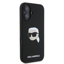 Karl Lagerfeld Silicone Karl Head Print MagSafe iPhone 16 Case - Black