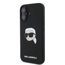 Karl Lagerfeld Silicone Karl Head Print MagSafe iPhone 16 Case - Black