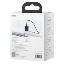 Baseus Super Si fast network charger Quick Charge 3.0 Power Delivery 25W 3A + Cable USB Type C - USB Type C 3A 1m black 