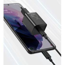 Baseus Super Si fast network charger Quick Charge 3.0 Power Delivery 25W 3A + Cable USB Type C - USB Type C 3A 1m black 