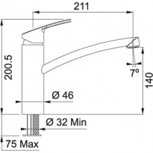 Faucet FRANKE Smart 115.0391.481 with fixed spout, stainless. steel tone