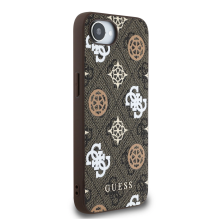 Guess PU 4G Peony case with MagSafe for iPhone 16e - brown