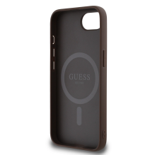 Guess PU 4G Peony case with MagSafe for iPhone 16e - brown