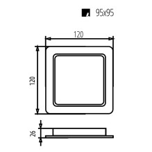 Maclean MCE373S LED lubų plokštės įleidžiamas SLIM 9W neutralus baltas 4000K 120x120x26mm 900lm