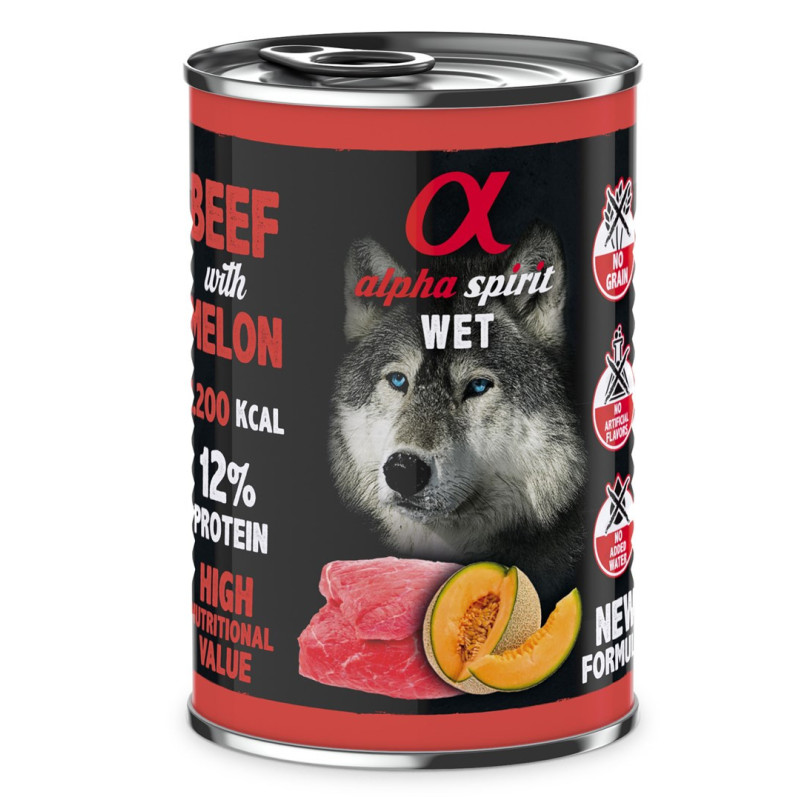 ALPHA SPIRIT WET Ternera con melón - comida húmeda para perros - 400g