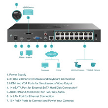 TP-LINK VIGI 16 Channel PoE+ (90 W) Network Video Recorder